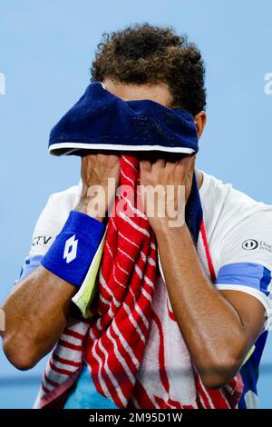 Melbourne, Australie. 17th janvier 2023. Tennis: Grand Chelem - Open d'Australie, singles, 1st ronde, singles, Varillas (Pérou) - Zverev (Allemagne). Juan Pablo Varillas est en action. Credit: Frank Molter/dpa/Alay Live News Banque D'Images