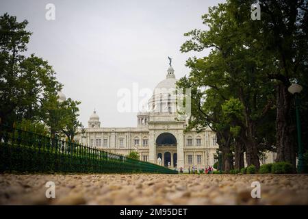 Victoria Memorial est un grand bâtiment en marbre sur le Maidan dans le centre de Kolkata, construit entre Banque D'Images