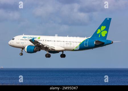 Lanzarote, Espagne - 17 septembre 2022: AER Lingus Airbus A320 à l'aéroport de Lanzarote (ACE) en Espagne. Banque D'Images