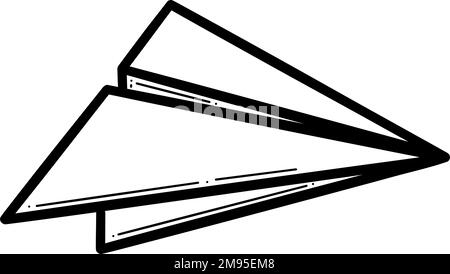 Icône de vecteur de ligne du plan de papier. Esquisser l'illustration de l'avion... Illustration de Vecteur