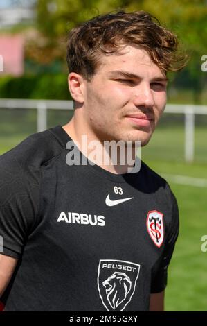 Rugby. Entraînement de l'équipe de football du Stade Toulousain au club d'athlétisme de Toulouse sur 26 avril 2022. Antoine Dupont Banque D'Images