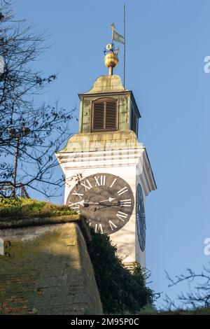 Clocktower dans la forteresse de Petrovaradin - Novi Sad Serbie - architecture Voyage fond Banque D'Images