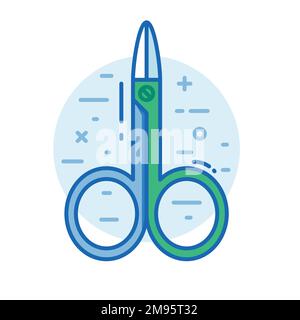 Icône en forme de ciseaux de manucure dans Line Art Design Illustration de Vecteur