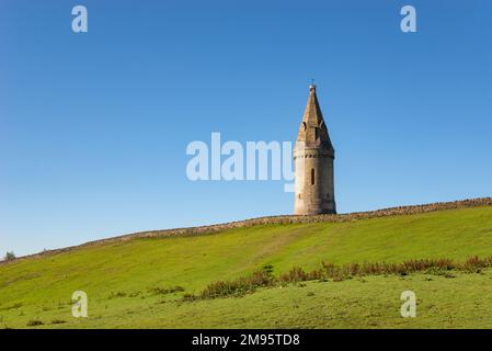 Tour de Hartshead Pike près de Mossley, Tameside, Grand Manchester, Angleterre. Banque D'Images