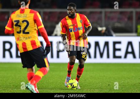 Samuel Umtiti, défenseur de Lecce pendant le championnat italien série Un match de football entre US Lecce et AC Milan sur 14 janvier 2023 au stade via del Mare à Lecce, Italie - photo: Marco Verri/DPPI/LiveMedia Banque D'Images