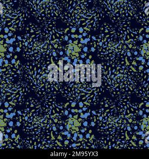 Sans couture simple motif mignon de vert et bleu éléments de design sur fond bleu marine.décoration sans fin.toile de fond colorée pour le tissu, textile, lin Illustration de Vecteur