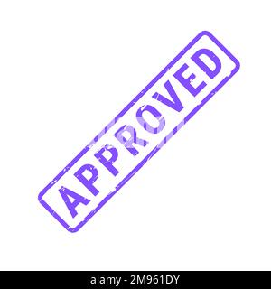 Tampon de joint carré en caoutchouc bleu approuvé. Illustration vectorielle plate isolée sur fond blanc. Illustration de Vecteur