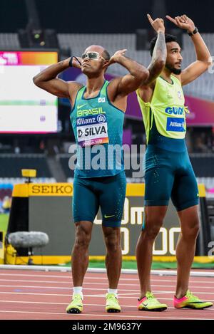 Daniel Silva, athlète malvoyants participant aux Championnats du monde d'athlétisme Para 2017 au stade olympique de Londres, Londres, Royaume-Uni. 400m T11 Banque D'Images