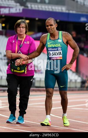 Daniel Silva, athlète malvoyants, a participé aux Championnats du monde d'athlétisme Para 2017 au stade olympique, Londres, Royaume-Uni Banque D'Images