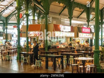 Lau Pa Sat fonte centre de style victorien dans le centre-ville de Singapour Banque D'Images