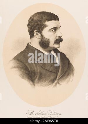 SIR ARTHUR SEYMOUR SULLIVAN compositeur anglais, organiste et maître de choirte. A collaboré avec W S Gilbert sur une série d'opéras comiques très réussis Banque D'Images