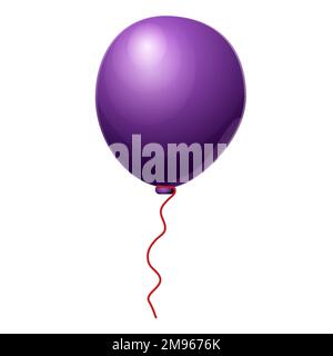 Ballon d'anniversaire à hélium pour célébrer avec un arc de style dessin animé isolé sur fond blanc. Illustration vectorielle Illustration de Vecteur