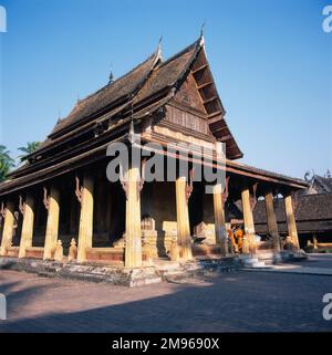 Wat si Saket (ou Sisaketh), temple bouddhiste de Vientiane, Laos. Construit en 1818 dans le style siamois, c'est probablement le plus ancien temple encore debout à Vientiane. Banque D'Images