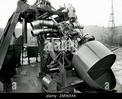 Banc d'essai du rotor de l'hélicoptère à Napier FDE Luton l'exécution d'un développement moteur Gazelle fortement inclinées Banque D'Images