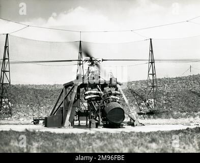 Banc d'essai du rotor de l'hélicoptère à Napier FDE Luton l'exécution d'un développement moteur Gazelle fortement inclinées Banque D'Images