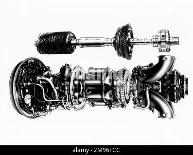 Moteur à turbine libre Napier Gazelle 1 260/2 000 shp Banque D'Images