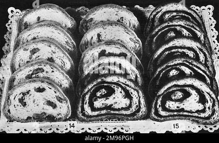 Pâtisseries danoises, Danish-de-Luxe, caramel (14) et chocolat (15) Banque D'Images
