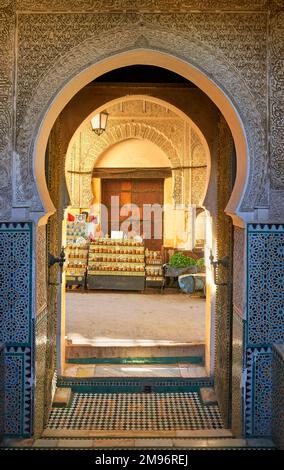 Rue de Médina, Fès, Maroc Banque D'Images