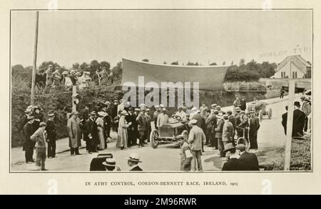 Dans Athy Control, Gordon-Bennett Race, Irlande, 1903 Banque D'Images