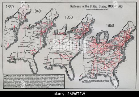 Chemins de fer aux États-Unis, de 1830 à 1860 Banque D'Images