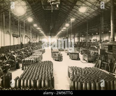 Unité de récupération de boîtier de cartouche pour le recyclage des boîtiers de coque antiaérienne usagés, vers 1938-1939 Banque D'Images