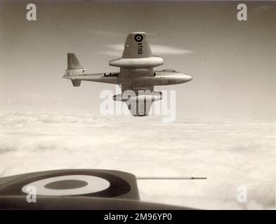 Le prototype Gloster Meteor F8, VT150, était une cellule de F4 modifiée avec une nouvelle queue et un nouveau toit de cockpit. Banque D'Images