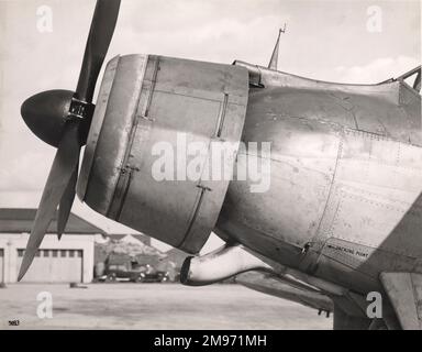 Installation de la vis à air Bristol Taurus II et de Havilland sur un Fairey Albacore. Banque D'Images