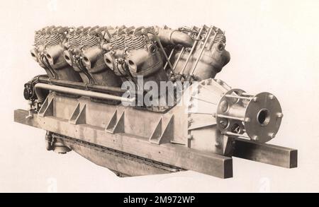 Moteur en ligne à 7 12 cylindres, refroidi par eau, Sturtevant. Banque D'Images