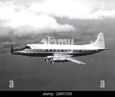 Vickers Viscount 757, C-FTID-X, utilisé comme banc d'essai pour le turbopropulseur Pratt & Whitney Canada PT6A-50 utilisé dans le Dash 7 de Havilland Canada. Juin 1974. Banque D'Images