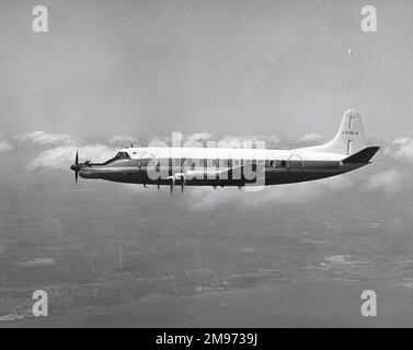 Vickers Viscount 757, C-FTID-X, utilisé comme banc d'essai pour le turbopropulseur Pratt & Whitney Canada PT6A-50 utilisé dans le Dash 7 de Havilland Canada. Juin 1974. Banque D'Images