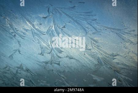 motif de glace sur le pare-brise gelé Banque D'Images