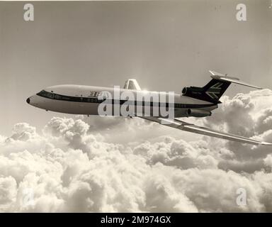 Hawker Siddeley HS121 Trident 2E, G-AVFI, en marques BEA. Banque D'Images