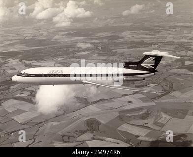 Hawker Siddeley HS121 Trident 2E, G-AVFI, en marques BEA. Banque D'Images