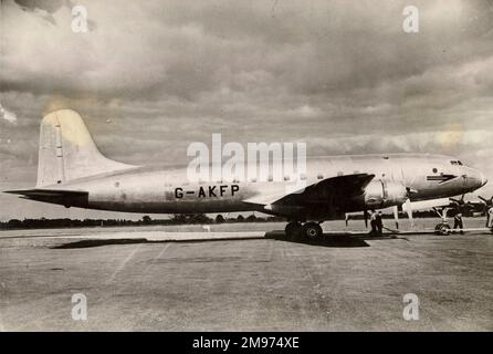 La première page Handley HP81 Hermes IV, G-AKFP, pendant les procès en taxi. 2 septembre 1948. Banque D'Images