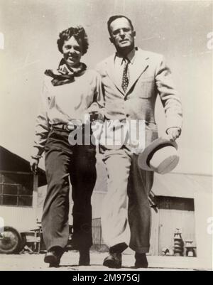 Amelia Earhart et son mari, George Putnam. Banque D'Images