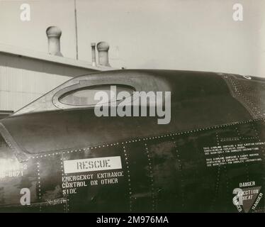 Amérique du Nord X-15A-2, 56-6671, toit de cockpit en gros plan. Banque D'Images