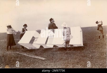 S.H.R. Cerf-volant à plusieurs cellules de Salmon au Findon International Kite Competition on the Sussex Downs, 25 juin 1903. Banque D'Images