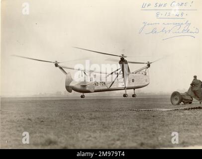 Cierva W11 Air Horse, VZ-724. « Vers le haut, elle va ». Aéroport de Southampton, 8 décembre 1948. Banque D'Images