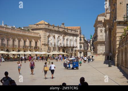 Palazzo Beneventano del Bosco, Piazza Duomo, Syracuse, Sicile Banque D'Images