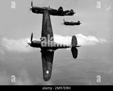 Curtiss P-40E Warhawk-bien que inférieur aux combattants allemands rencontre au-dessus de l'Europe, le type a bien servi dans d'autres théâtres. Banque D'Images