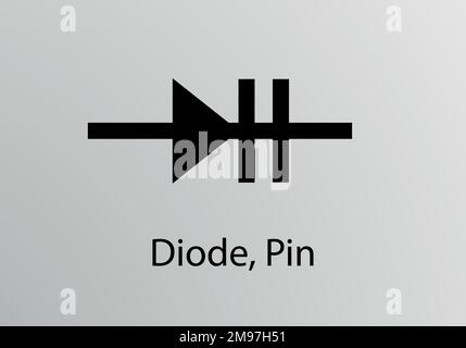 Symbole technique de broche de diode, conception de symbole vectoriel. Symboles techniques. Illustration de Vecteur