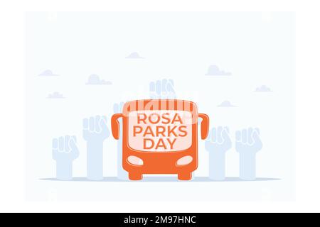 Rosa Parks Day. Concept de vacances. Modèle pour fond, bannière, carte, affiche avec inscription de texte, illustration moderne à vecteur plat Illustration de Vecteur