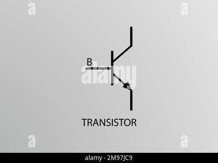 Symbole transistor, symbole vectoriel. Symboles techniques. Illustration de Vecteur