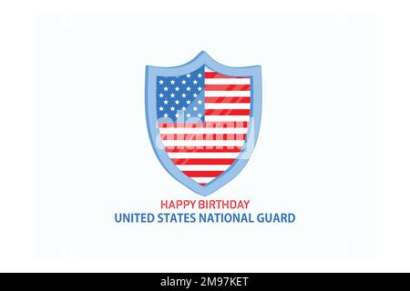 L'anniversaire de la Garde nationale des États-Unis est observé chaque année sur 13 décembre, pour montrer l'appréciation pour les gardes nationaux des États-Unis, vecteur plat maladie moderne Illustration de Vecteur