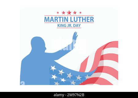 Martin Luther King Jr Day Background Design, illustration moderne à vecteur plat Illustration de Vecteur