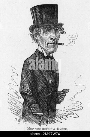 Caricature, John Nicholas Robins Ryder (1814-1885), acteur anglais -- pas trop rugueux un Ryder. Banque D'Images