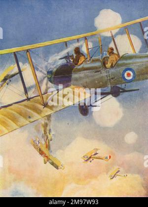 Un autre bas - WW1 dogfight. Banque D'Images