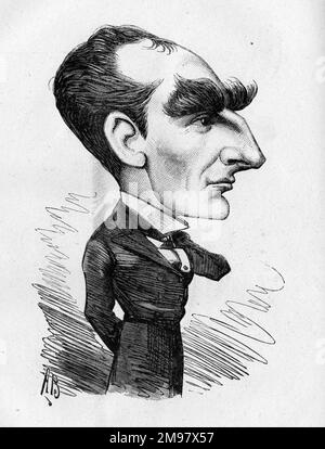 Caricature de Sir Arthur Wing Pinero (1855-1934), acteur, dramaturge et metteur en scène anglais. Sa nouvelle pièce, imprudence, était en production à l'époque au Folly Theatre de Londres. Banque D'Images