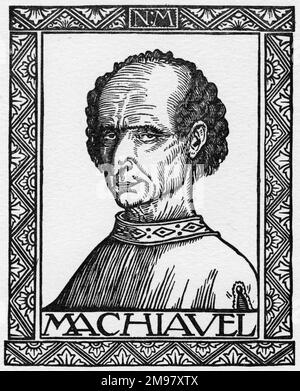 Niccolo Machiavel (1469-1527), homme politique et écrivain italien. Banque D'Images
