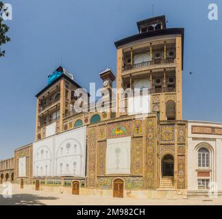 Bâtiment Shams OL-Emareh dans le palais de Golestan à Téhéran, capitale de l'Iran. Banque D'Images